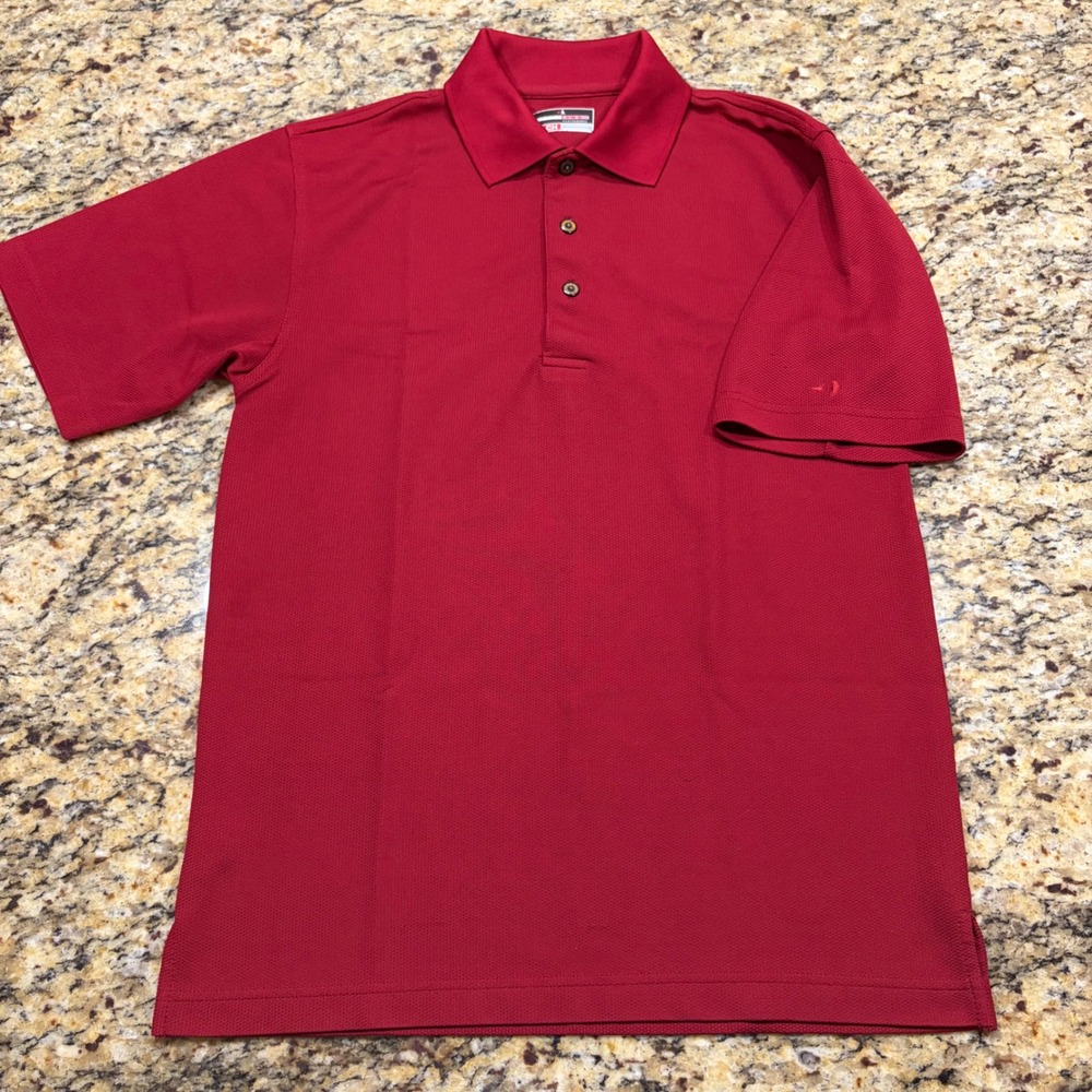 Grand Slam Performance Mens Polo Shirt Small Red Short Sleeve Golf Athletic